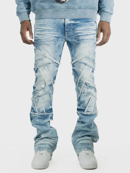 Makobi Veneta Light Wash Stacked Denim Jeans (M1908)