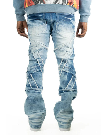 Makobi Veneta Light Wash Stacked Denim Jeans (M1908)