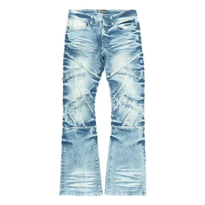 Makobi Veneta Light Wash Stacked Denim Jeans (M1908)