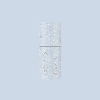 Mani on the Dance Floor Gel bottle showing silver flash glitter gel polish for sparkling and long-lasting manicures