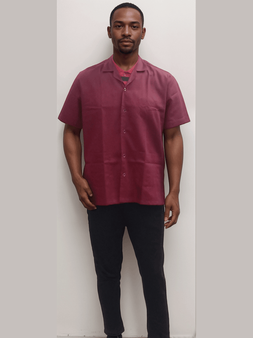 Maroon Half Sleeves Apron - J R GARMENTS