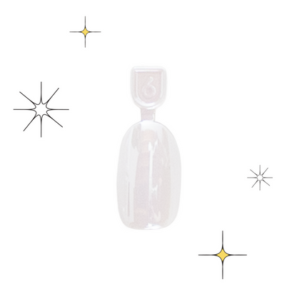 Marshmallow Puff Chrome - Pressies | Short Medium | Round showing a shiny white chrome effect press-on nail sample for mani