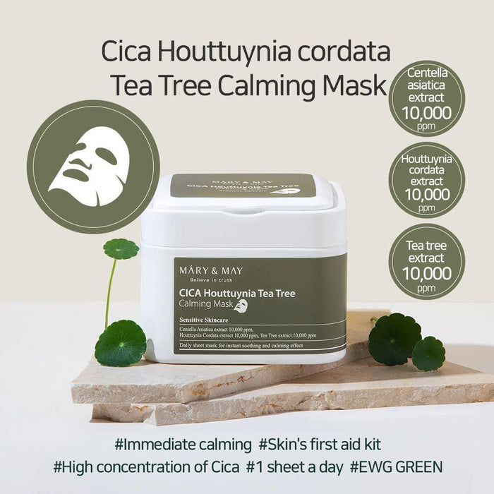 Mary&May Cica Houttuynia Cordata Tea Tree Calming Mask Pack 30 sheets