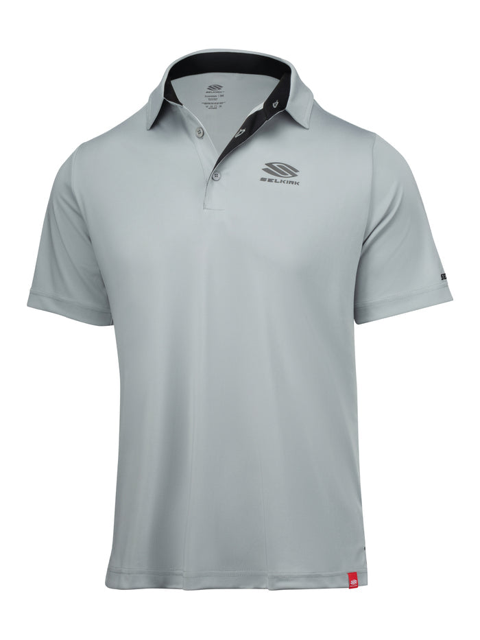 Selkirk Sport Essentials sports-wik men’s short-sleeved pickleball polo shirt.
