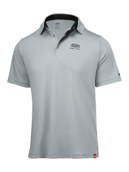 Selkirk Sport Essentials sports-wik men’s short-sleeved pickleball polo shirt.