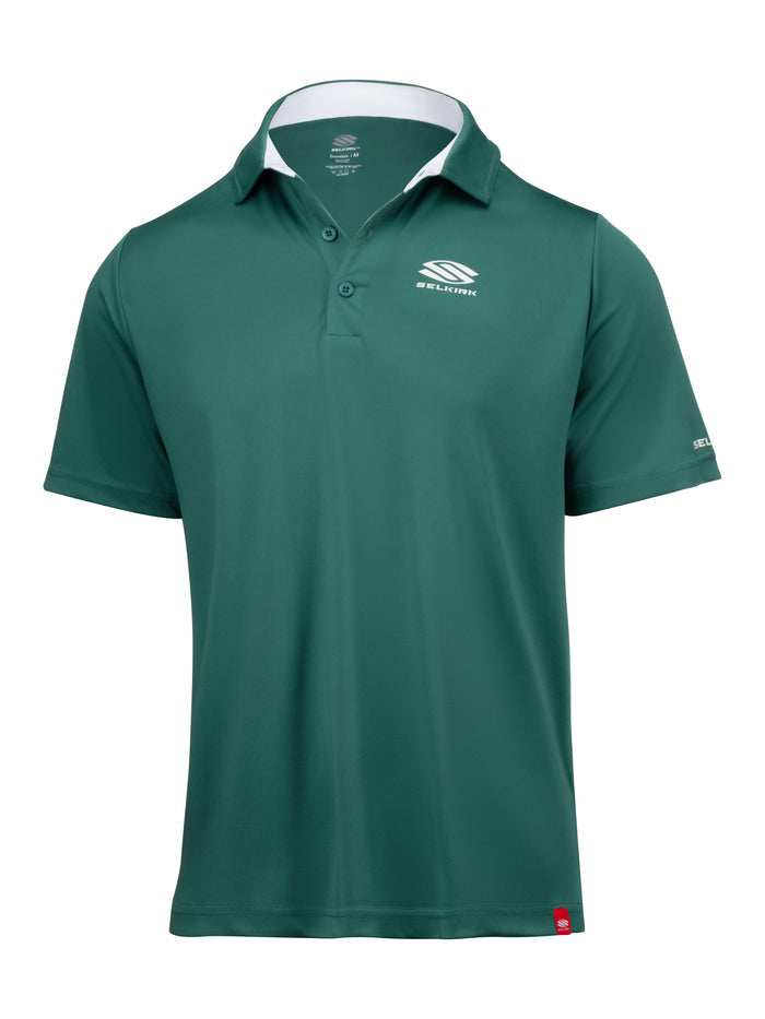 Selkirk Sport Essentials sports-wik men’s short-sleeved pickleball polo shirt.