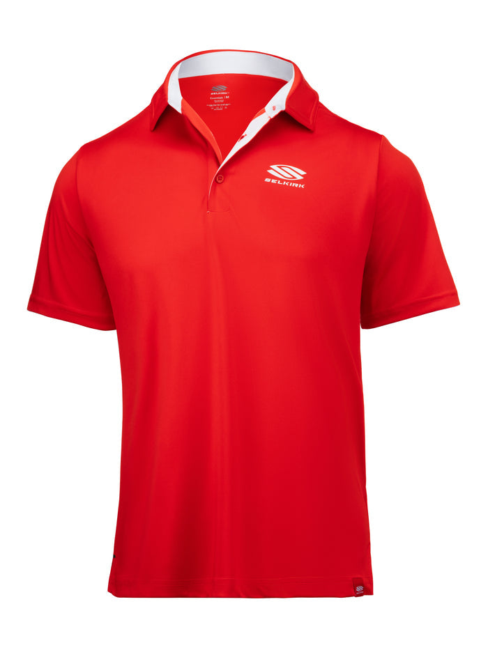 Selkirk Sport Essentials sports-wik men’s short-sleeved pickleball polo shirt.