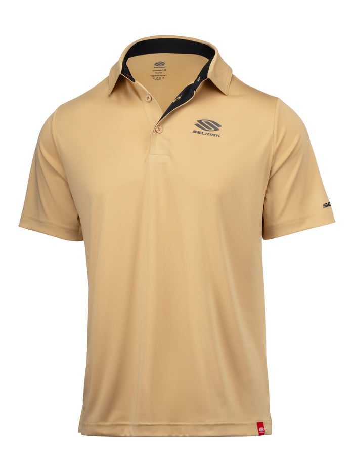 Selkirk Sport Essentials sports-wik men’s short-sleeved pickleball polo shirt.