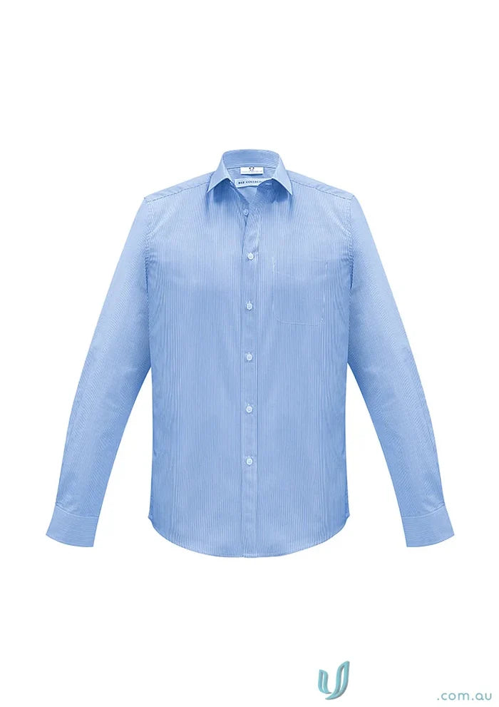 Light blue mens euro long sleeve dress shirt for a sleek style look