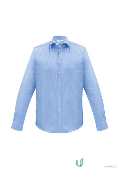 Light blue mens euro long sleeve dress shirt for a sleek style look