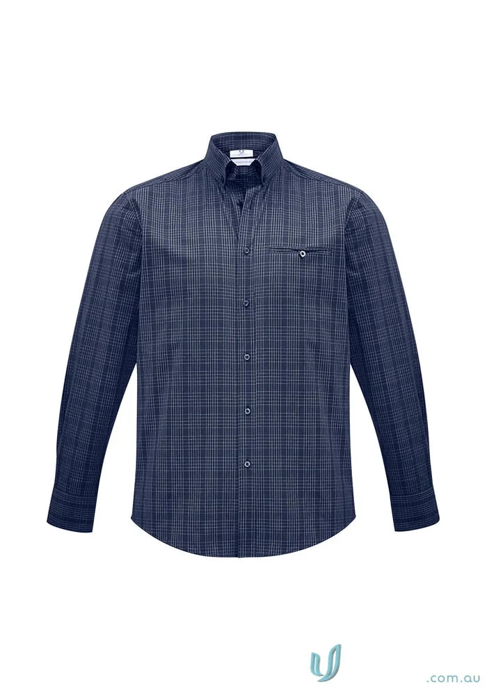 Blue plaid Harper LS Shirt from Biz Collection Mens long sleeve shirt lineup