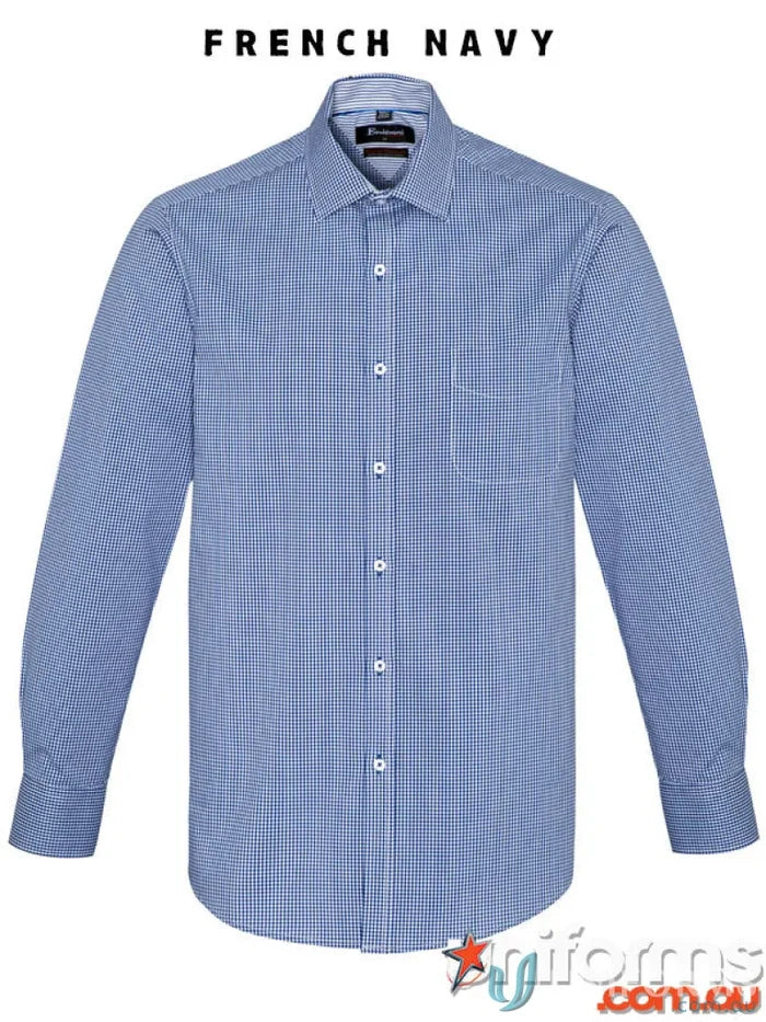 Men’s Newport LS Shirt with yarn-dyed gingham check in cotton-rich fabric