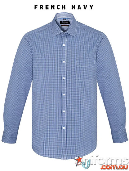 Men’s Newport LS Shirt with yarn-dyed gingham check in cotton-rich fabric