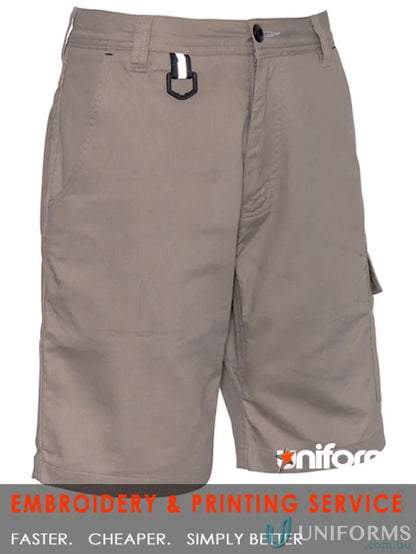 SyZmIk Mens Rugged Cooling Vented Shorts in Khaki Cargo, Zs505 Vented Design