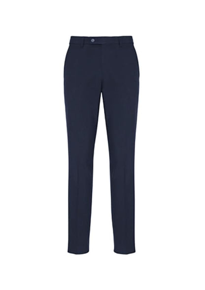 Mens classic slim BS720M pant: navy blue straight-leg trousers with subtle creasing