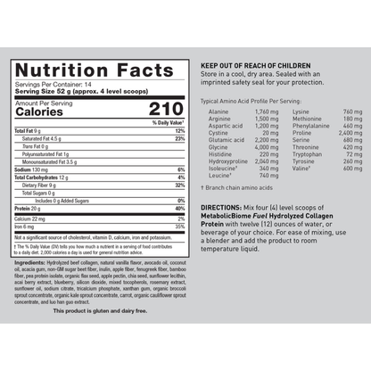 MetabolicBiome Fuel Hydrolyzed Collagen Protein