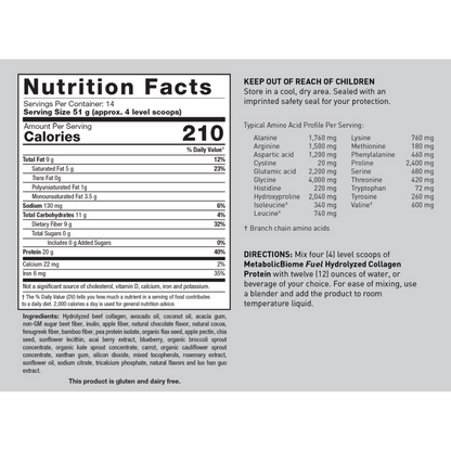 MetabolicBiome Fuel Hydrolyzed Collagen Protein