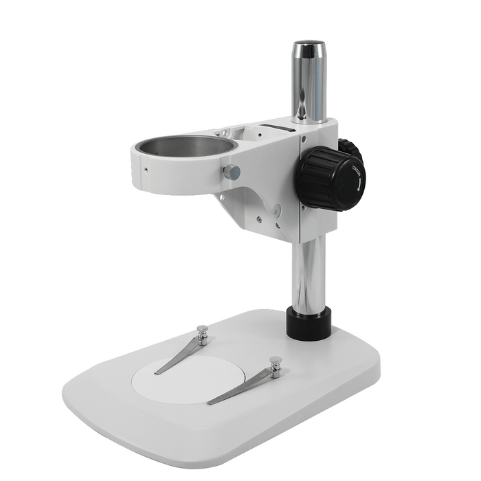 Microscope Post Stand, 76mm Coarse Focus Rack (Small) Slope Front Base, SKU ST05011202, three quarter front view