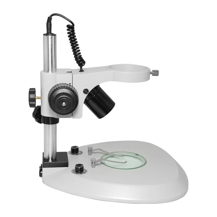 Microscope Post Stand, 76mm Fine Focus Rack, Top and Bottom LED Light (Dimmable)