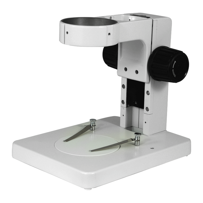 Microscope Track Stand, 76mm Coarse Focus Rack, 185mm Track Length (Small), SKU ST05031101, three quarter front view