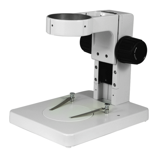 Microscope Track Stand, 76mm Coarse Focus Rack, 185mm Track Length (Small), SKU ST05031101, three quarter front view