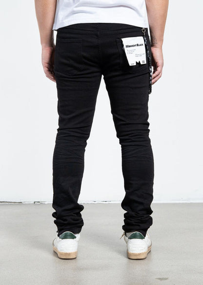 Midnight Black Distressed Skinny Denim Jeans (MB-004)