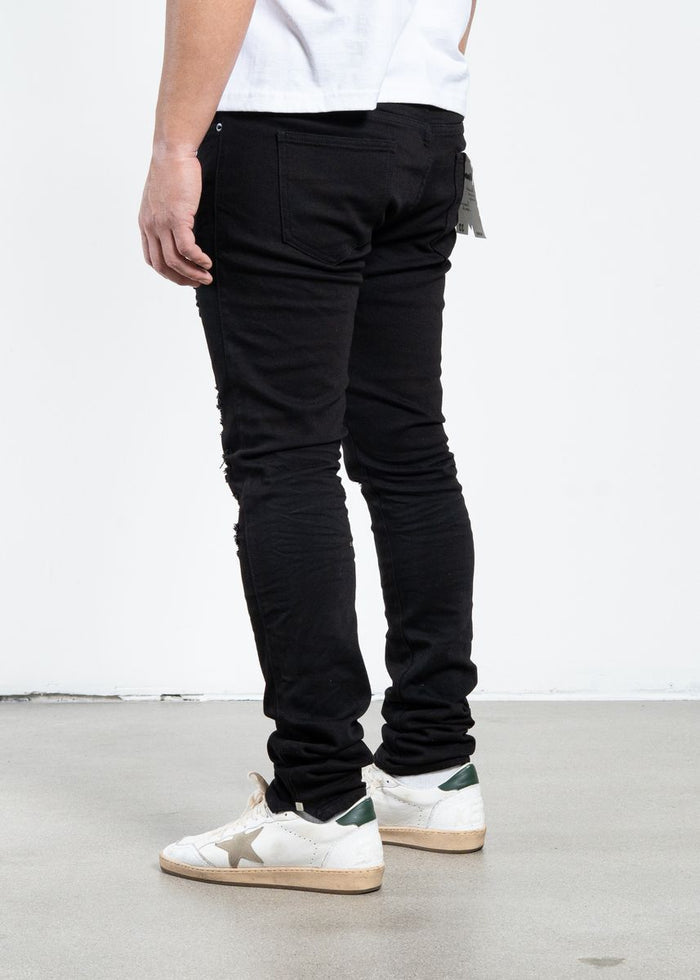 Midnight Black Distressed Skinny Denim Jeans (MB-004)