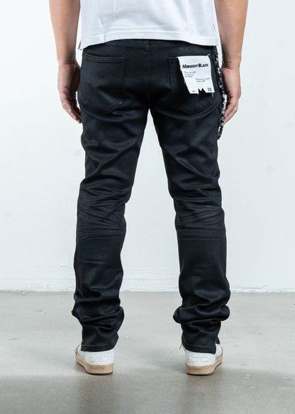 Midnight Black Slim Wax Jeans (MB-006)