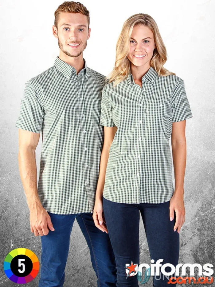 Matching Miller Gingham SS Check Shirts in stylish gingham check workwear uniforms