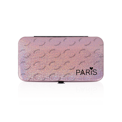 Magnetic Tweezer Case from Paris Lash Academy: Pink Eyelash Design (front view)