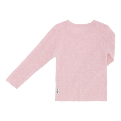 Minilux cashmere pullover i lyserød med 2 knapper ved skulder