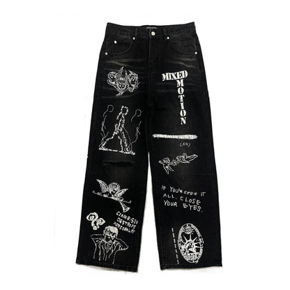Mixed Emotion "Canvas" Black Denim Jeans