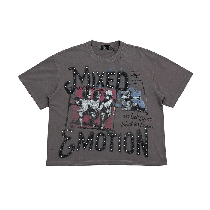 Mixed Emotion "Friends" Rhinestone Grey Tee
