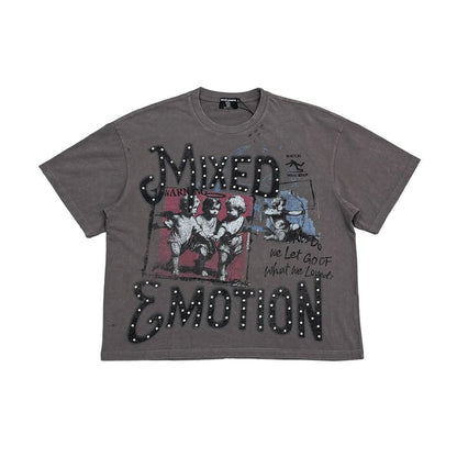 Mixed Emotion "Friends" Rhinestone Grey Tee