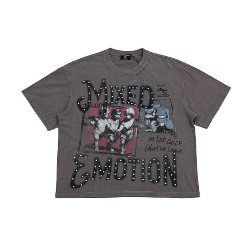 Mixed Emotion "Friends" Rhinestone Grey Tee