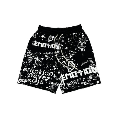 Mixed Emotion "Graffiti" Black Shorts
