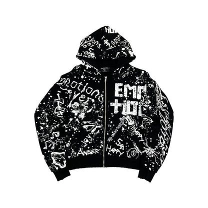 Mixed Emotion "Graffiti" Black Zip Up Hoodie