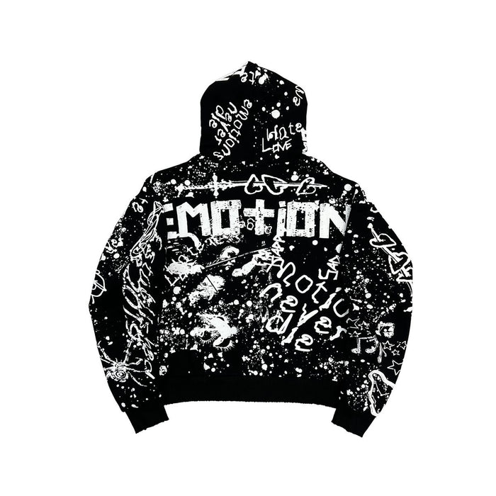 Mixed Emotion "Graffiti" Black Zip Up Hoodie