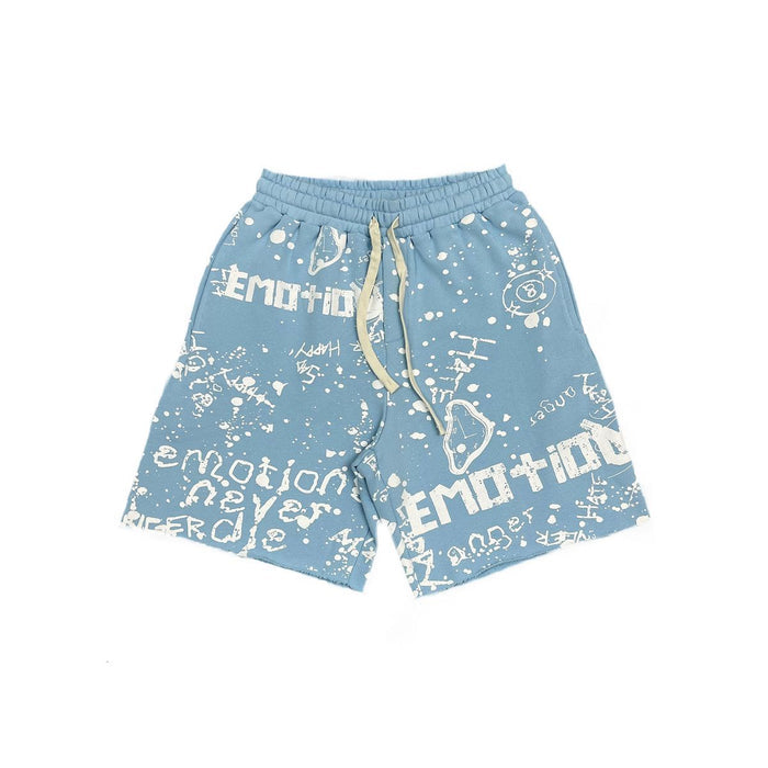 Mixed Emotion "Graffiti" Blue Shorts