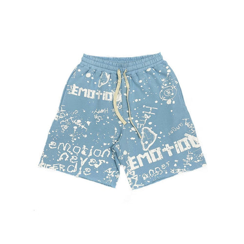 Mixed Emotion "Graffiti" Blue Shorts