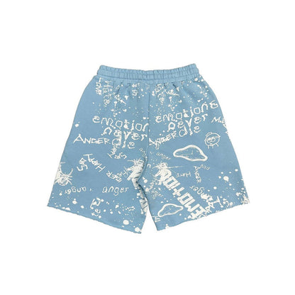 Mixed Emotion "Graffiti" Blue Shorts