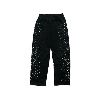Mixed Emotion "Pearl" Black Rhinestone Sweatpants