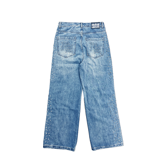 Mixed Emotion "Stone" Blue Baggy Jeans