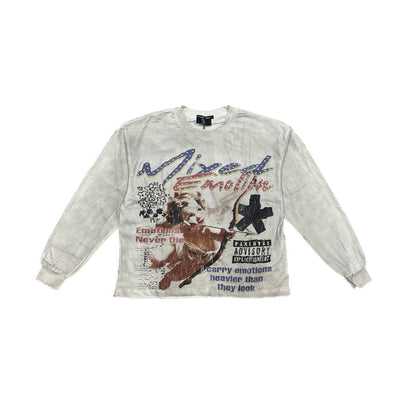 Mixed Emotion "Triplets" White Long Sleeve