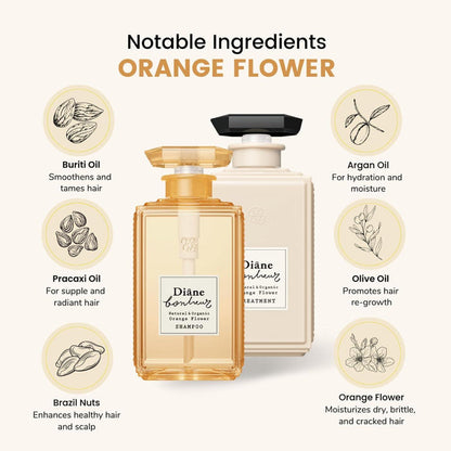 Moist Diane Bonheur Orange Flower Shampoo / Treatment 500 mL