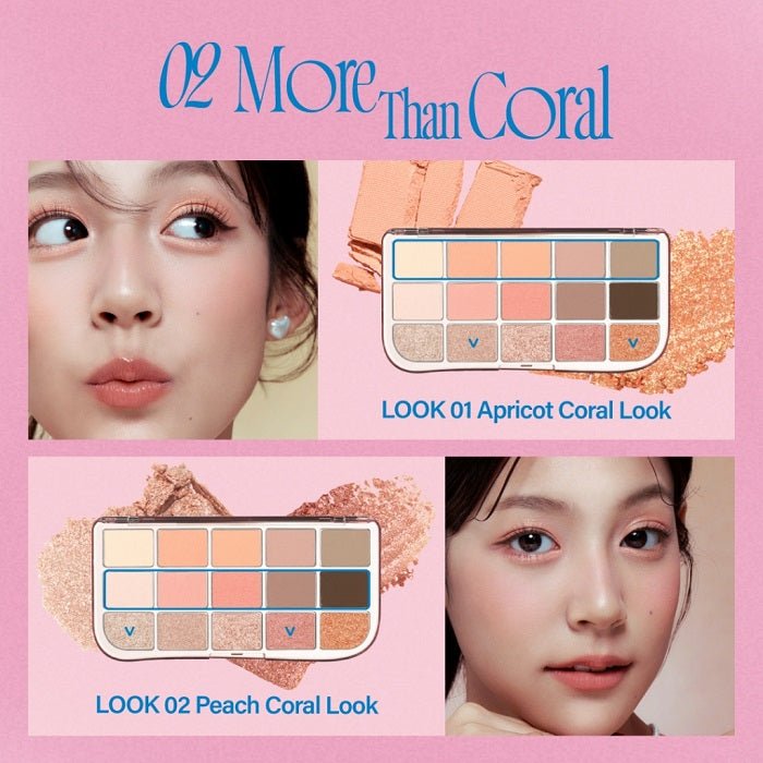 MORE MOOD EYESHADOW PALETTE 02 MORE THAN CORAL - Paleta Farduri De Pleoape 15 Culori - skinseen.ro