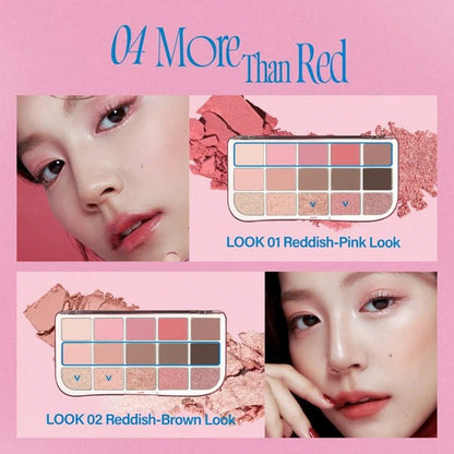 MORE MOOD EYESHADOW PALETTE 04 MORE THAN RED - Paleta Farduri De Pleoape 15 Culori - skinseen.ro