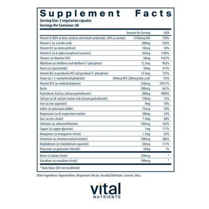 Multi-Nutrients with Iron & Iodine by Vital Nutrients