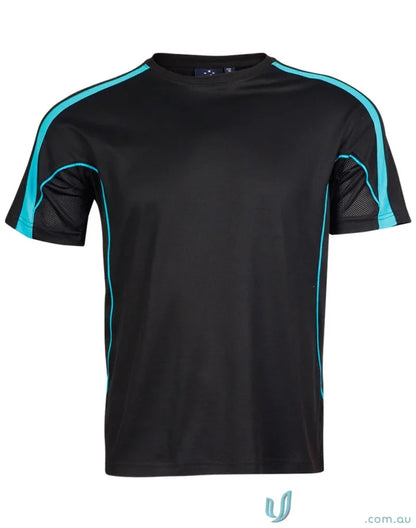 Black and turquoise Legend Tee athletic t-shirt for work uniforms or casual uniforms