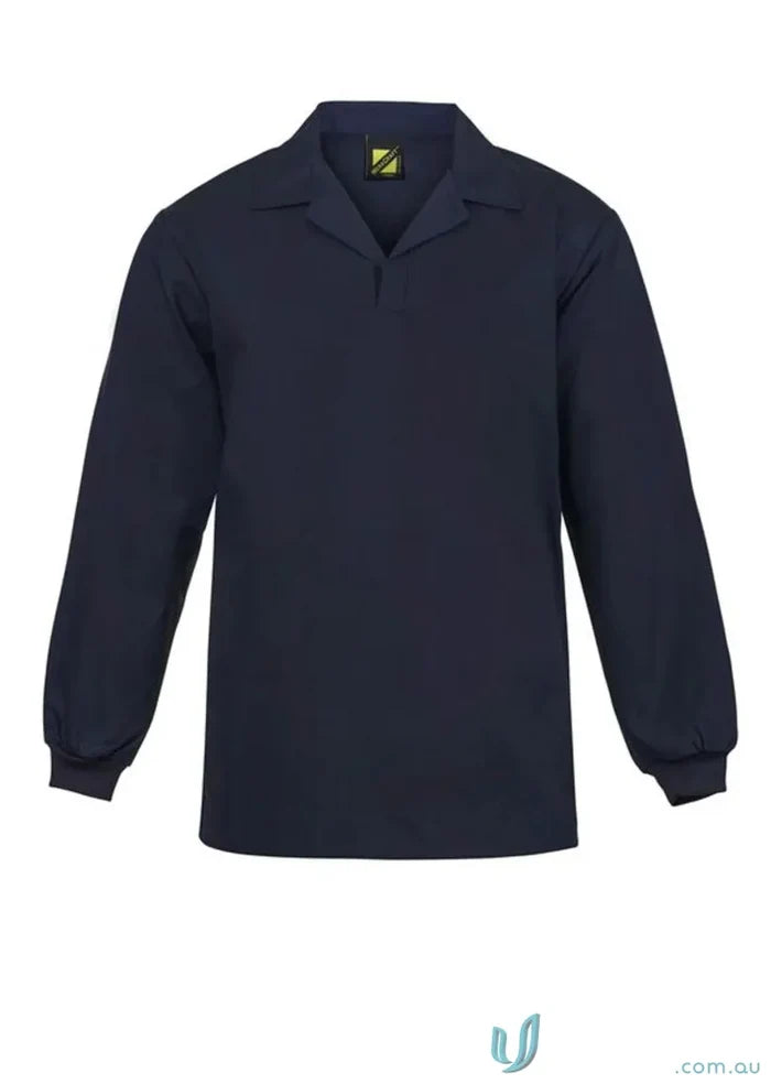 Navy blue Navy Jac LS Top with knitted cuffs, perfect for food processing plants workcraft navy jac